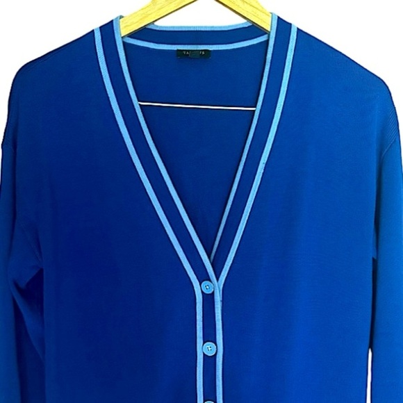 NEW Talbots Royal Blue Cardigan Sweater Size Medium V Neck Button Front - Picture 7 of 10